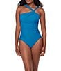 Miraclesuit Rock Solid Europa Asymmetrical Neck Underwire Bra One Piece Swimsuit - Image 1
