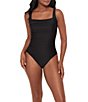 Miraclesuit Rock Solid Polaris Square Neck Underwire Bra One Piece Swimsuit - Image 1