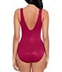 Color:Grenadine Red - Image 2 - Rock Solid Regatta High Neck One Piece Swimsuit