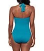 Miraclesuit Rock Solid Utopia Halter Tie Neck Underwire One Piece Swimsuit, Color:Maldives Blue - Image 2