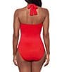 Miraclesuit Rock Solid Utopia Halter Tie Neck Underwire One Piece Swimsuit, Color:Poppy - Image 2