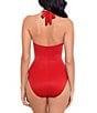 Miraclesuit Rock Solid Utopia Halter Tie Neck Underwire One Piece Swimsuit, Color:Cayenne Red - Image 2