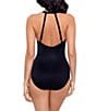 Miraclesuit Rock Solid Wrapsody Shaping One Piece Swimsuit, Color:Black - Image 2
