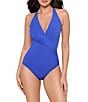 Miraclesuit Rock Solid Wrapsody Shaping One Piece Swimsuit, Color:Delphine Blue - Image 3