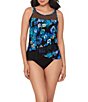 Miraclesuit Secret Garden Mirage High Neck Underwire Bra Tankini Swim Top & Solid High Rise Bikini Swim Bottom - Image 1