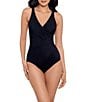 Miraclesuit Solid Oceanus Underwire V-Neck Surplice One Piece Swimsuit - Image 1