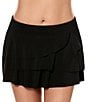 Color:Black - Image 1 - Solids Layered Ruffle Skirt