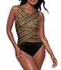 Miraclesuit Sparkle Sands Brio High Neck Underwire One Piece Swimsuit, Color:Black/Multi - Image 1