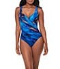 Miraclesuit Stellar Nova It's A Wrap Surplice V-Neck Underwire Bra One Piece Swimsuit - Image 1