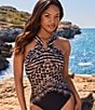 Miraclesuit Topkapi Aphrodite Printed High Neck One Piece Swimsuit, Color:Black/Multi - Image 3