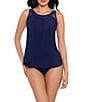 Miraclesuit Ursula Solid Scoop Neck DD-Cup Size Underwire Bra Tankini Swim Top - Image 1
