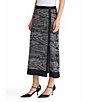 MISOOK Abstract Animal Print Coordinating Soft Knit Side Button Midi Skirt, Color:Black/White - Image 3
