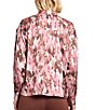 MISOOK Brushstroke Print Crepe De Shine Long Sleeve Button Front Blouse, Color:Honey Suckle/Multi - Image 2