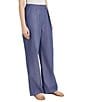 Color:Mazarine - Image 3 - Chambray Pleated Pocketed Wide Leg Pants