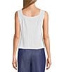 Color:White - Image 2 - Classic Ribbed Knit Square Neck Sleeveless Tank Top