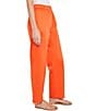 Color:Spice - Image 3 - Cotton Blend No-Roll Waist Straight Leg Pocketed Pull-On Ankle Pants