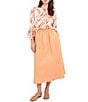 Color:Spice/Multi - Image 3 - Crepe de Chine Abstract Print Crew Neck Tiered Ruffled Bracelet Sleeve Tunic