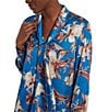 Color:Lyons Blue/Multi - Image 3 - Crepe de Chine Floral Print V-Neck Long Sleeve Coordinating Draped Tie Blouse