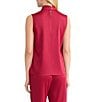 MISOOK Crepe De Chine Mock Neck Sleeveless Blouse, Color:Scarlet Red - Image 2