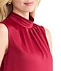 MISOOK Crepe De Chine Mock Neck Sleeveless Blouse, Color:Scarlet Red - Image 4
