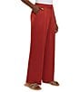 Color:Russet - Image 3 - Crepe de Chine Pleated Pocketed Coordinating Wide Leg Pants
