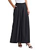 MISOOK Crepe High-Waisted Pleated Palazzo Pants, Color:Black - Image 1