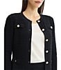 MISOOK Heritage Monochromic Ottoman Knit Round Neck Long Sleeve Button-Front Coordinating Jacket - Image 4