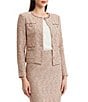 MISOOK Heritage Ribbon Tweed Knit Round Neck Long Sleeve Button-Front Jacket - Image 1
