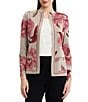 MISOOK Jacquard Flat Knit Heritage Floral Stand Collar Long Sleeve Jacket - Image 1