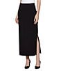 MISOOK Knit Elastic Waist Pull-On Straight Skirt, Color:Black - Image 1