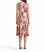 MISOOK Knit Jacquard Brushstroke Print Scoop Neck Sleeveless Button Front Fit And Flare Midi Dress, Color:Honey Suckle/Charmeuse/Multi - Image 2