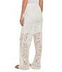 Color:White - Image 2 - Lace Woven High Rise Side Pocket Straight Leg Pant