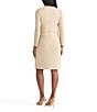 MISOOK Lurex Knit Round Neck Long Sleeve Ribbon Chain Trim Jacket, Color:Biscotti/Gold - Image 2