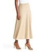 MISOOK Lurex Ribbed Knit Pleated A-Line Midi Dress, Color:Biscotti/Gold - Image 3