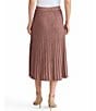 MISOOK Lurex Soft Metallic Ribbed Knit A-Line Midi Skirt, Color:Midnight Umber - Image 2