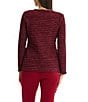 MISOOK Lurex Tweed Knit Gold Trim Open V-Neck Long Sleeve Jacket - Image 2