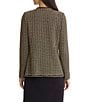 MISOOK Lurex Tweed Metallic Knit Lace Applique Long Sleeve Jacket - Image 2