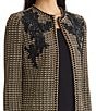 MISOOK Lurex Tweed Metallic Knit Lace Applique Long Sleeve Jacket - Image 4