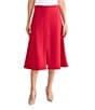MISOOK Luxe Stretch Ponte A-Line Midi Skirt, Color:Scarlet Red - Image 1