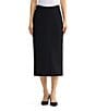 MISOOK Monochromatic Ottoman Knit No-Roll Elastic A-Line Pull-On Coordinating Midi Skirt - Image 1