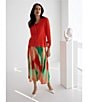 MISOOK Multi-Color Pleated Crepe Flared Pull-On Midi Skirt - Image 4