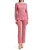 MISOOK Multi-Stitch Tonal Ribbed Knit Round Neck Long Sleeve Tunic - Image 5