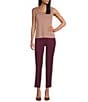 MISOOK Nancy Maylana Knit Slim Leg Pull-On Pants, Color:Sangria - Image 3