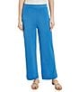 Color:Adriatic Blue - Image 1 - No-Roll Waist Straight Leg Coordinating Pull-On Ankle Pants
