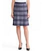 MISOOK Plaid Knit Straight Pull-On Skirt, Color:Lazuli Blue Multi - Image 1