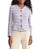 MISOOK Plaid Tweed Knit V-Neck Long Sleeve Button Front Jacket - Image 1