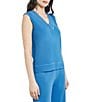 Color:Adriatic Blue - Image 3 - Ribbed Knit V-Neck Sleeveless Tank Top