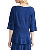 MISOOK Soft Ribbed Trim Boat Neck Dolman Sleeve Fit-And-Flare Top, Color:Lazuli Blue - Image 2