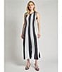 MISOOK Stripe Knit Scoop Neck Sleeveless Dress, Color:Balck/White - Image 5