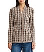 MISOOK Tailored Houndstooth Tweed Knit Wrinkle-Resistant Button-Front Jacket - Image 1